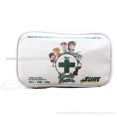Large Emergency Basic First-aid Kit in White Nylon Pouch for Individual